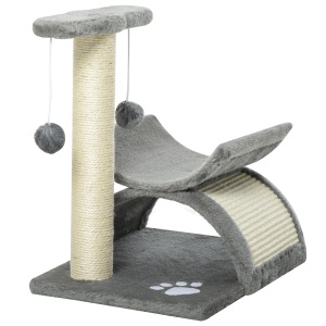 Ansamblu pentru pisici cu 2 mingii, 40x30x43cm, gri - Img 7