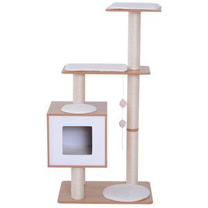Ansamblu pentru Pisici in Sisal cu Cusca, Platform si Jocuri, 60x40x120cm - Img 4