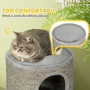 Ansamblu pentru pisici, Turn din Sisal pentru animale de companie cu planforme cu invelis moale - Img 4