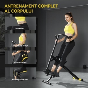 Aparat Total Crunch Pliabil cu Scaun Reglabil, din Metal și Plastic, 57x105x115 cm, Galben - Img 7