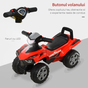 ATV jucarie pentru copii, 18 – 36 luni, licenta GOODYEAR lumini si sunete, rosu - Img 4