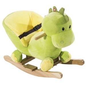 balansoar dragon copii 60x33x45cm, verde si galben - Img 1