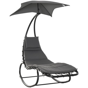 Balansoar relax Sezlong pentru Exterior, captusit Gri