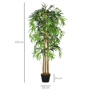 Bambus Artificial cu Ghiveci pentru Interior și Exterior, Φ18x150cm - Img 3