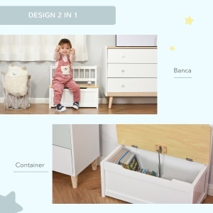 Banca Copii 2-in-1 – Cutie Depozitare Lemn 60×30×50 cm - Img 5