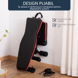 banca exercitii, inclinare reglabila, 130x48x48-109cm - Img 8