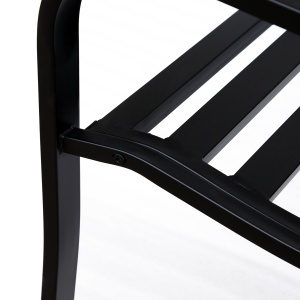 Banca pentru exterior din metal, 127x60x89cm, negru - Img 9