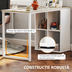 Birou PC cu 4 Rafturi Deschise 120×54×75 cm - Img 6