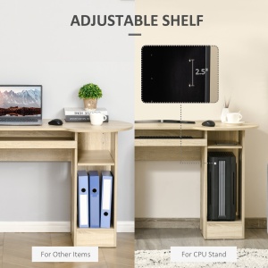 Birou PC pentru Birou cu Rafturi, Sertare si Polita Superioara din Lemn, 125x60x74 cm - Img 7
