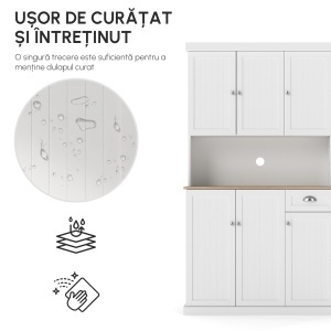 Bufet de Bucatarie cu Blat pentru Cuptor Alb - Img 8