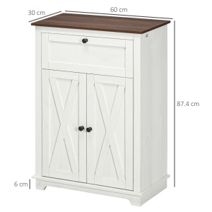 Bufet de depozitare cu multiple spații de depozitare, 2 uși cu raft reglabil, 1 sertar, 60L x 30Ad x 87,5Î cm - Img 3