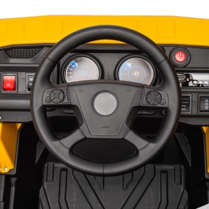 Camion pentru Copii 3-5 Ani cu Muzică, Faruri și Roți cu Suspensii, 97x63x53 cm, Galben - Img 8