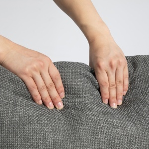 Canapea de 3 Locuri din Material Textil cu Brațe, Perne Căptușite și Înveliș cu Efect de In, 237x94x102 cm, Gri - Img 8
