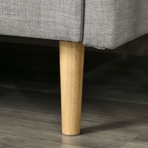 Canapea Extensibila pe Colt cu 3 Locuri din Tesatura Gri Reglabila Stil Scandinav - Img 9