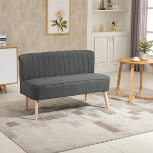 Canapea Minimalista – Gri inchis, Compacta & Fara Cotiere - Img 2