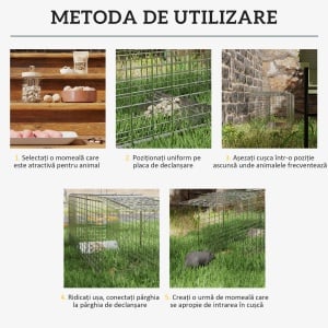 Capcana pentru animale , 81 x 26 x 34,5 cm Cusca umana pentru rozatoare pentru iepuri, pisici fara stapan, marmote, chipmunks, veverite, Argintie - Img 5