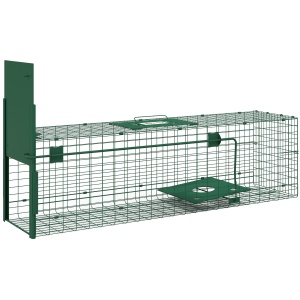 Capcană pentru Animale Mici cu o Ușă și Mâner, 100x25x28 cm, Verde Închis