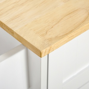 Carucior de Bucatarie Multifunctional cu 2 Sertare, Dulap si 4 Roti, 104x46x91cm - Alb - Img 9