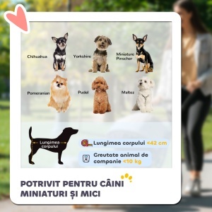 Cărucior pentru Animale cu Coș, Pernă și 2 Lese, 81x48x99 cm, Albastru Închis - Img 4