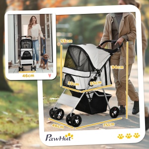 Carucior pentru Caini Talie Mini 75x46x94cm Rosu |Aosom RO - Img 3