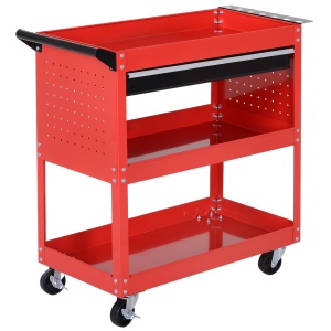 Carucior Scule Atelier – Rosu, 3 Niveluri, 70×35×75.5 cm