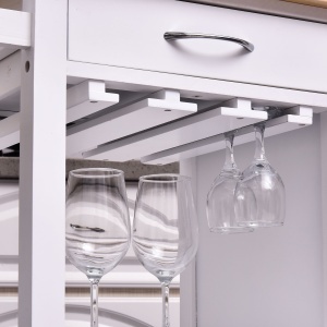 Carut Bucatarie Lemn – 88,5×40×86 cm, Design Clasic cu 2 Sertare - Img 7