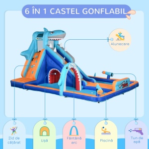 Castel Gonflabil Copii 6‑in‑1 – Parc Acvatic cu Tobogan & Piscina - Img 4