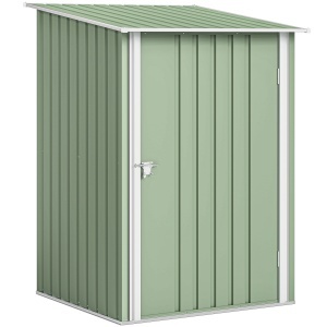Căsuță de Grădină 0,92m² din Oțel Galvanizat, Depozit pentru Unelte cu Ușă Blocabilă, Acoperiș Înclinat, 100x104x160 cm, Verde Deschis