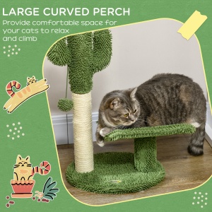 Copac in Forma de Cactus pentru Pisici de Interior Turn pentru Pisici cu Stalpi de Zgariat Pat pentru Pisici Minge de Jucarie Verde accesorii animale feline sala de gimnastica pisoi lounge mobila sufragerie - Img 5