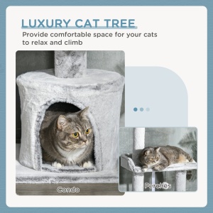 Copac pentru Pisici de Interior Turn de Joaca Centru de Activitati de Escaladare Turn de Zgariere Apartament Perne Inaltime Reglabilaaccesorii animale feline sala de gimnastica pisoi lounge mobila sufragerie - Img 4