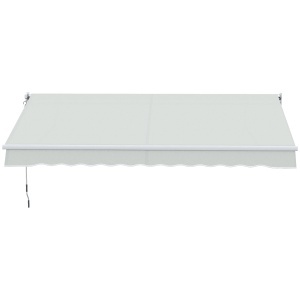 Copertina pentru soare cu brate si actionare manuala, din aluminiu si poliester pentru exterior, 295x200 cm, alb crem - Img 8