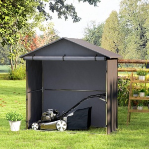 Cort Garaj cu Intrare Rulabilă, Corzi și Țăruși, 1.1x2 m, Gri Închis - Img 8