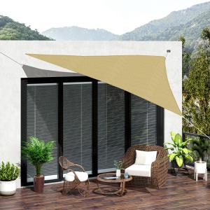 Cort Parasolar Tringhiular Bej, 4x4x4m - Img 2