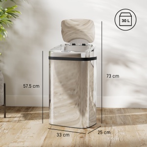 Cos de gunoi cu senzor 30L inox elegant - Img 3