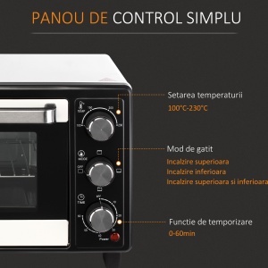 Cuptor Electric Ventilat – 44×32×28 cm, Cu Tava & Gratar - Img 7