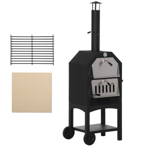 Cuptor Pizza & Gratar Carbuni 64×54×160 cm – Inox pentru Exterior - Img 1