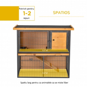 Cusca Iepuri Exterior – Lemn & Metal, Cu Rampa & Spatiu Deschis - Img 4