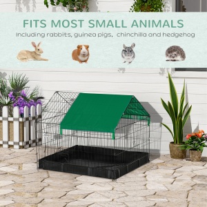 Cusca pentru Iepuri, Porcelusi de Guinea si Rozatoare, Cusca pentru Animale din Metal si Tesatura Oxford, 90x75x75cm - Img 6