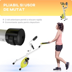 Cyclette Magnetica Pliabila, cu Inaltime si Intensitate Reglabile, Ecran LCD, Galbena - Img 6
