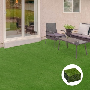 Dale pentru Gradina cu Iarba Sintetica 30x30cm 10 Bucati, Gazon Artificial Realist, Densitate 6500 Verde - Img 2