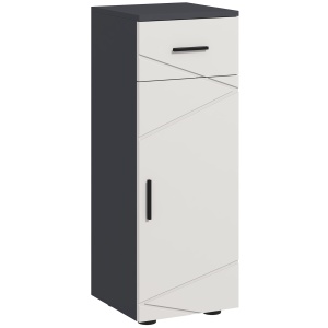 Dulap Baie 30×30×82 cm – Gri cu Sertar & Nivele Reglabile - Img 1