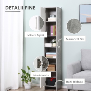 Dulap Baie Coloana – 30×30×180 cm, Lemn Efect Ciment - Img 6