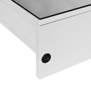 Dulap cu oglinda de perete cu lumini LED, raft deschis si raft intern reglabil, sticla si MDF, 80x15x60cm - Img 8