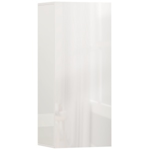 Dulap de Baie Suspendat cu Ușă Fără Mâner, 2 Rafturi Reglabile din Sticlă, Mobilier Suspendat Multifuncțional, 30x23,4x71,2 cm, Alb Lucios - Img 1