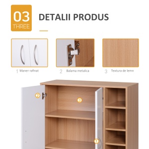 Dulap de Perete 2 Usi – Lemn cu Rafturi Reglabile 80×32×90,5 cm - Img 7