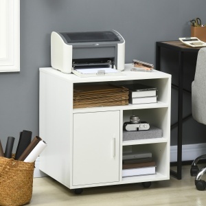Dulap Imprimanta – Alb 60×50×65,5 cm cu Rafturi & Spatiu Depozitare - Img 2