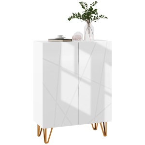 Dulap Îngust pentru Depozitarea a 15-20 de Pantofi, 95x72x31.5 cm, Alb - Img 1