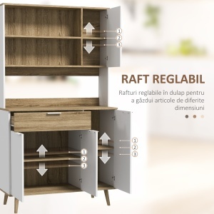 Dulap Modern 180 cm – Cu Usi, Sertare si Rafturi de Depozitare - Img 6