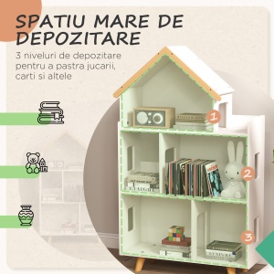 Dulap Organizator Jucarii Copii – 3 Nivele cu Raft Carti - Img 4
