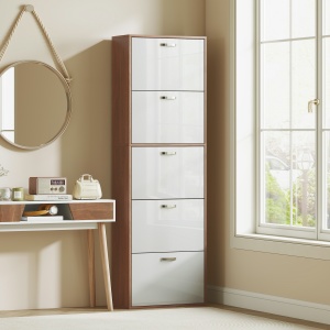 Dulap Pantofi 60×28×189 cm – 5 Sertare & Spatiu pentru 30 Perechi - Img 8